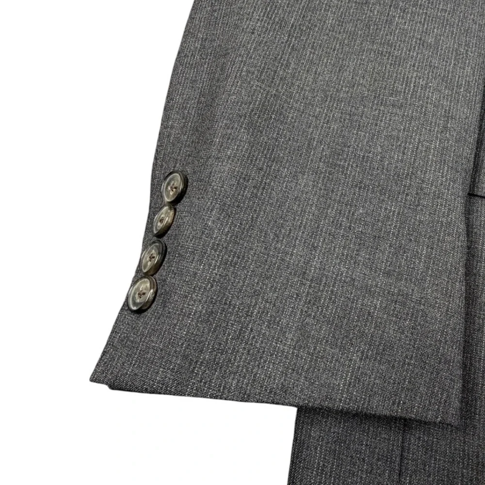 Christian Dior Monsieur Men Three Piece Suit Grey Wool 40R 34X32